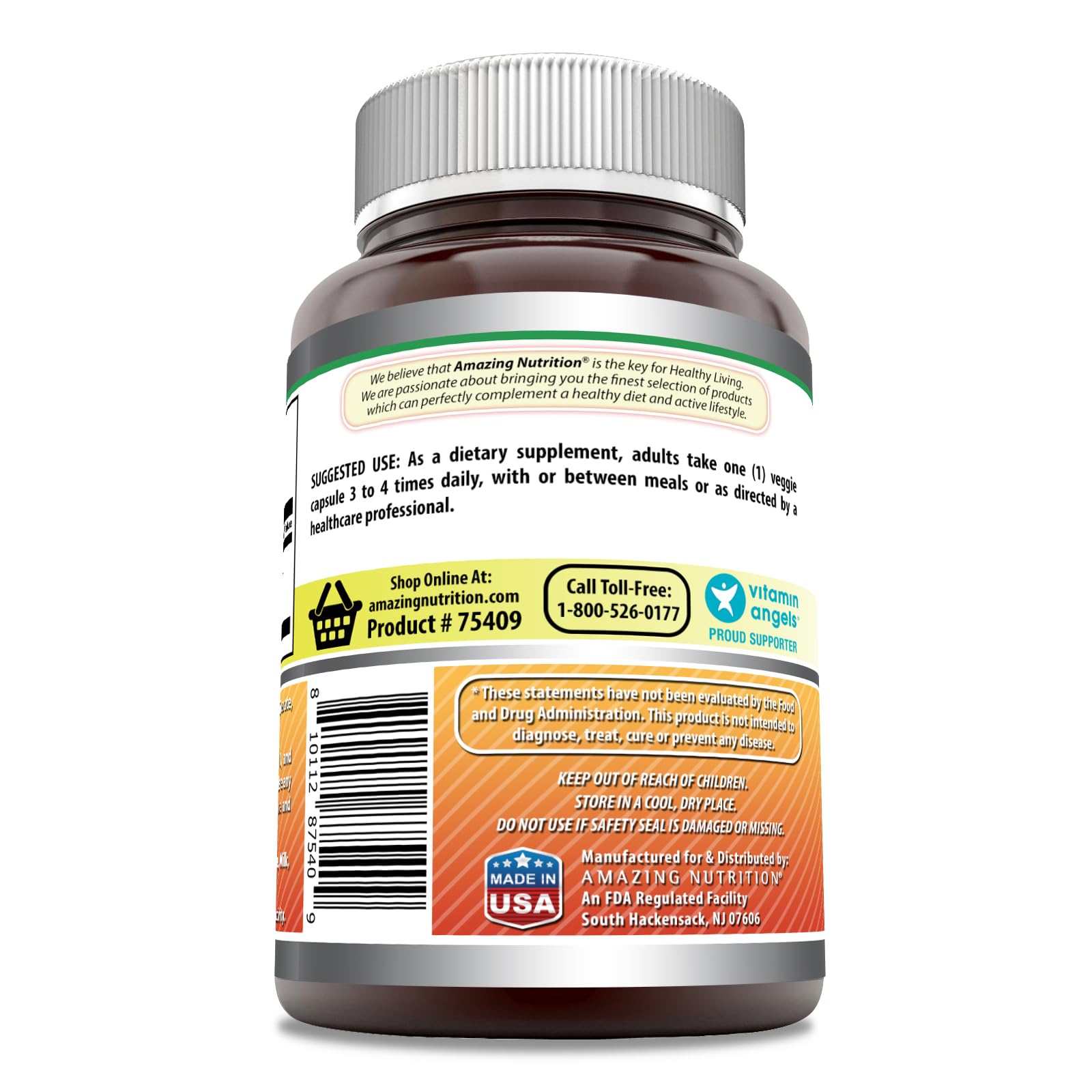 Caja de 240 cápsulas de Bromelina Amazing Nutrition con garantía de pureza y potencia