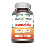Amazing Nutrition Bromelina 500 mg: bote con tabletas para apoyo digestivo suave.