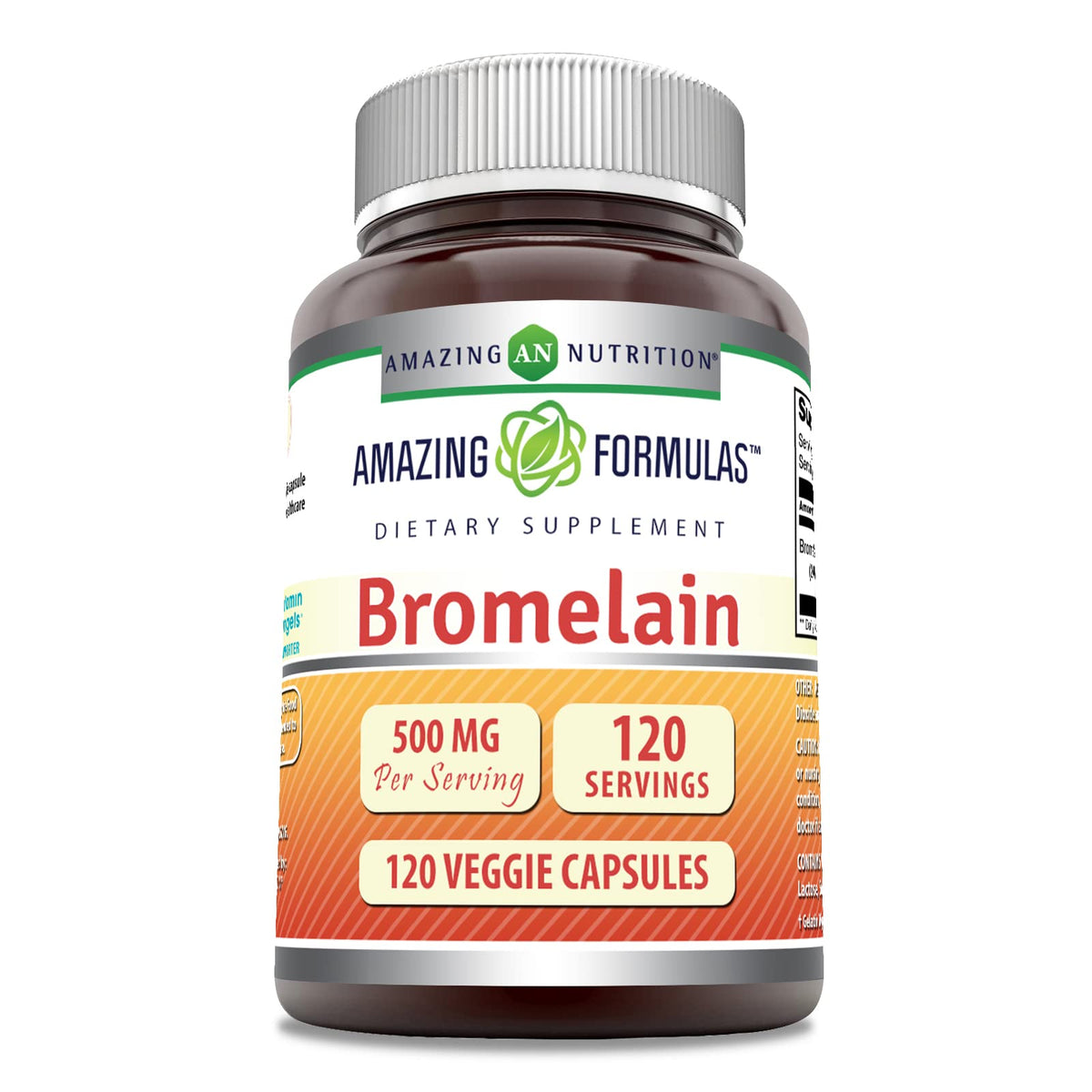 Amazing Nutrition Bromelina en cápsulas vegetales, uso diario práctico.