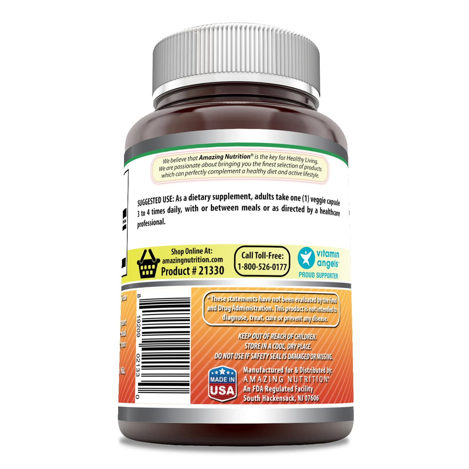 Amazing Nutrition Bromelina etiqueta frontal con información clara