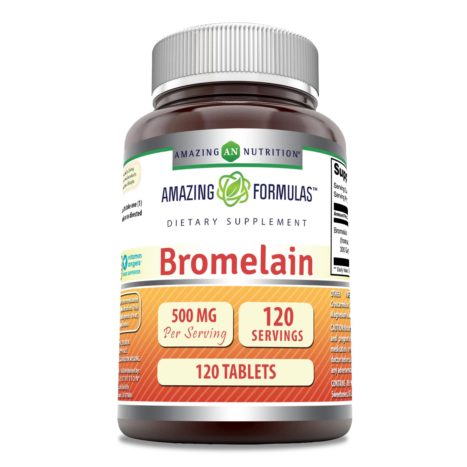 Amazing Nutrition Bromelina 500 mg: cápsulas de 300 GDU para soporte digestivo potencial.