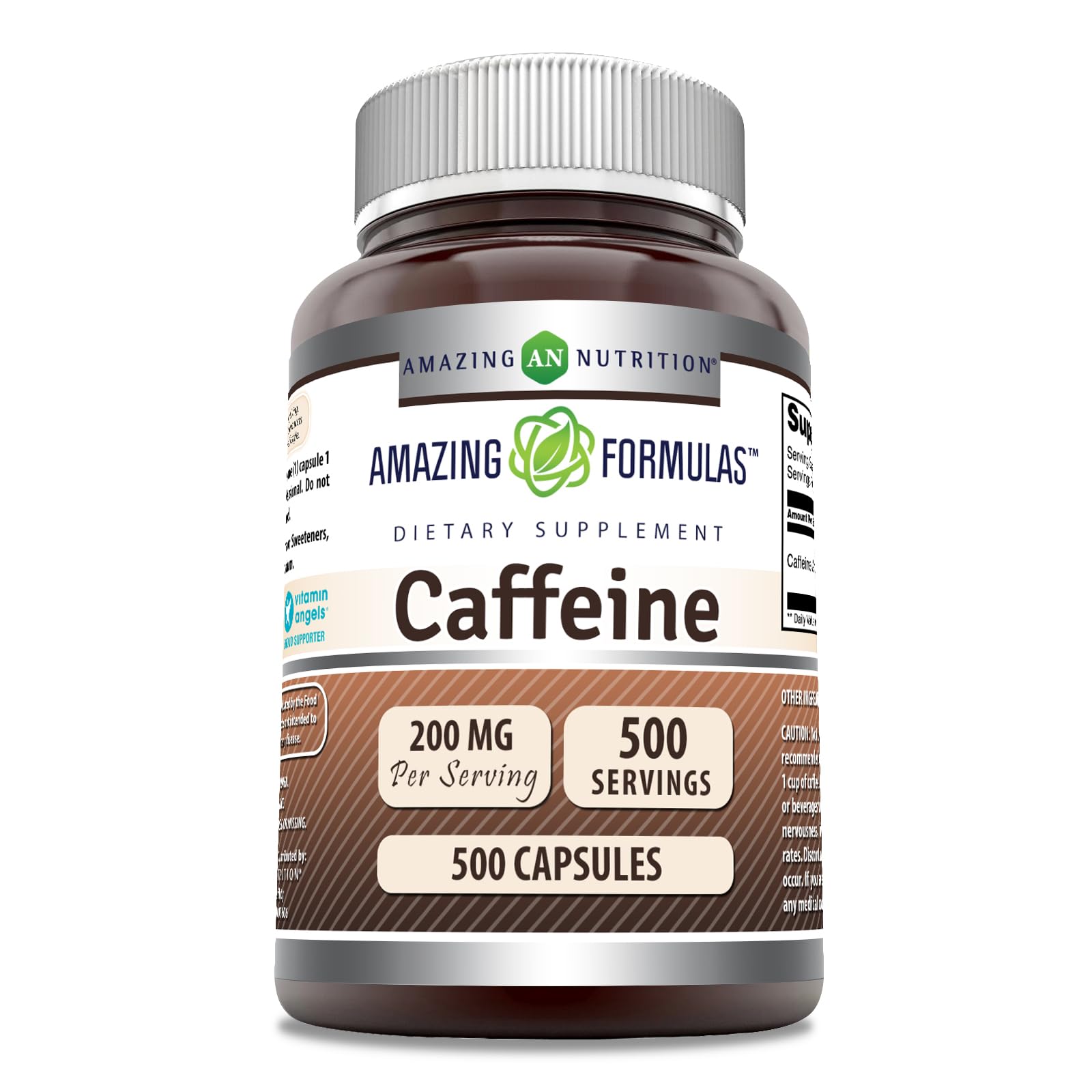Amazing Formulas Cafeína 200 mg: cápsula para energía sostenida.