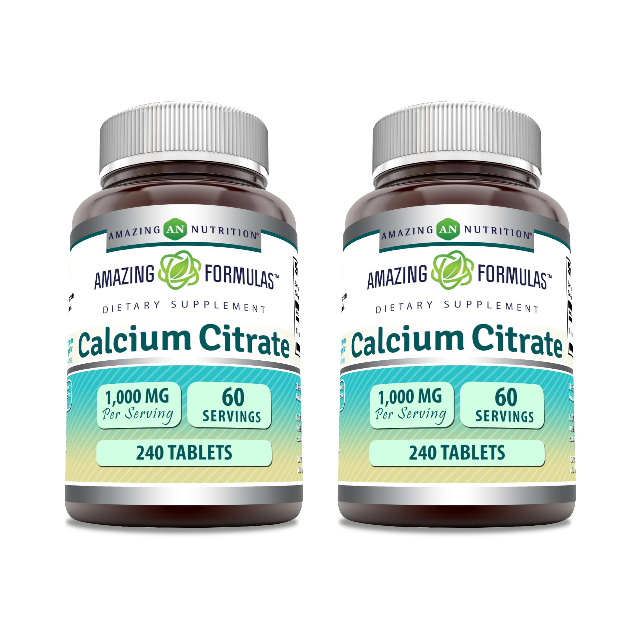 Amazing Nutrition calcio citrato 1000 mg: frasco de tabletas sin OGM y sin gluten