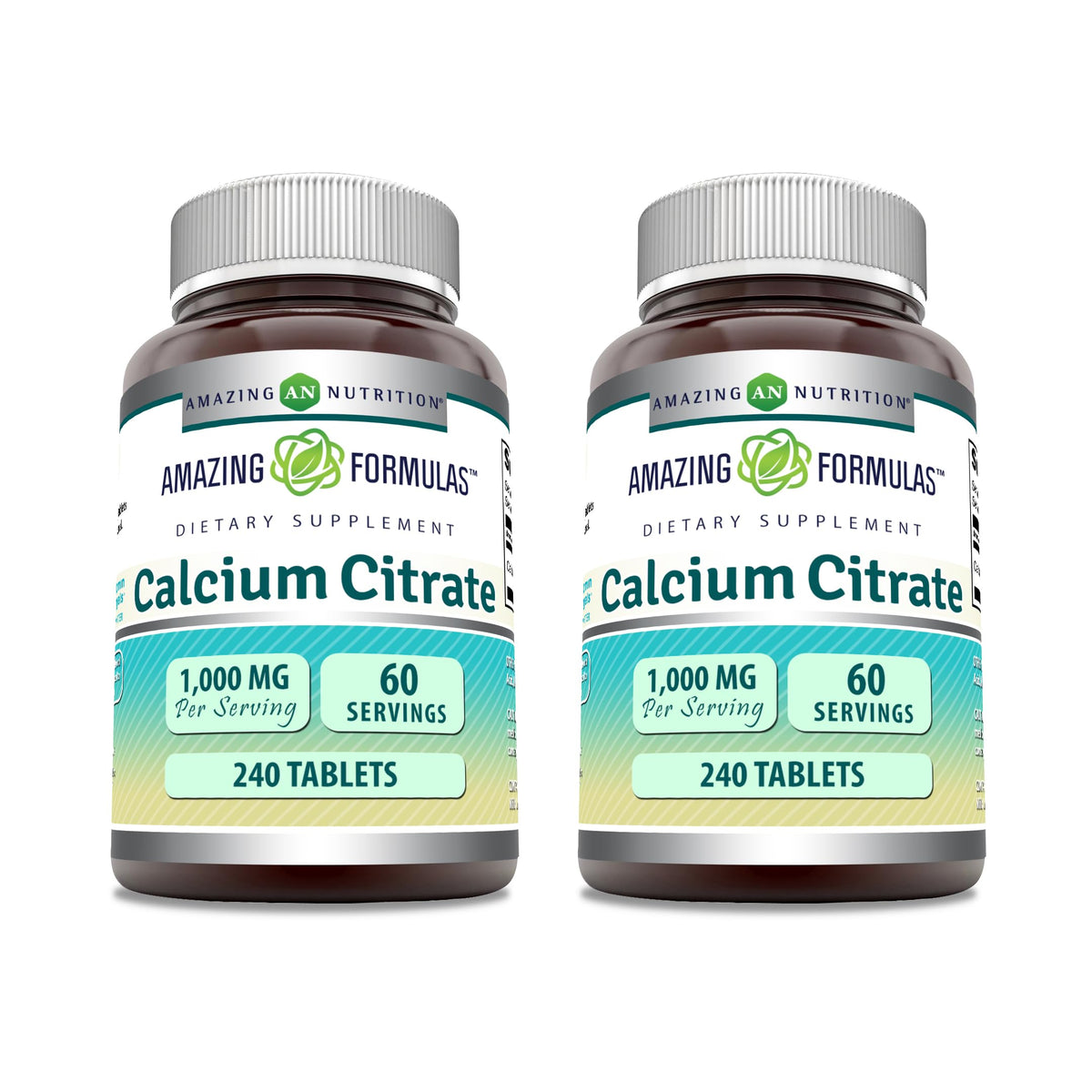 Amazing Nutrition calcio citrato 1000 mg: frasco de tabletas sin OGM y sin gluten