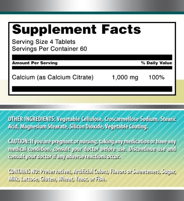Amazing Nutrition calcio citrato 1000 mg: hecho en Estados Unidos con control de calidad