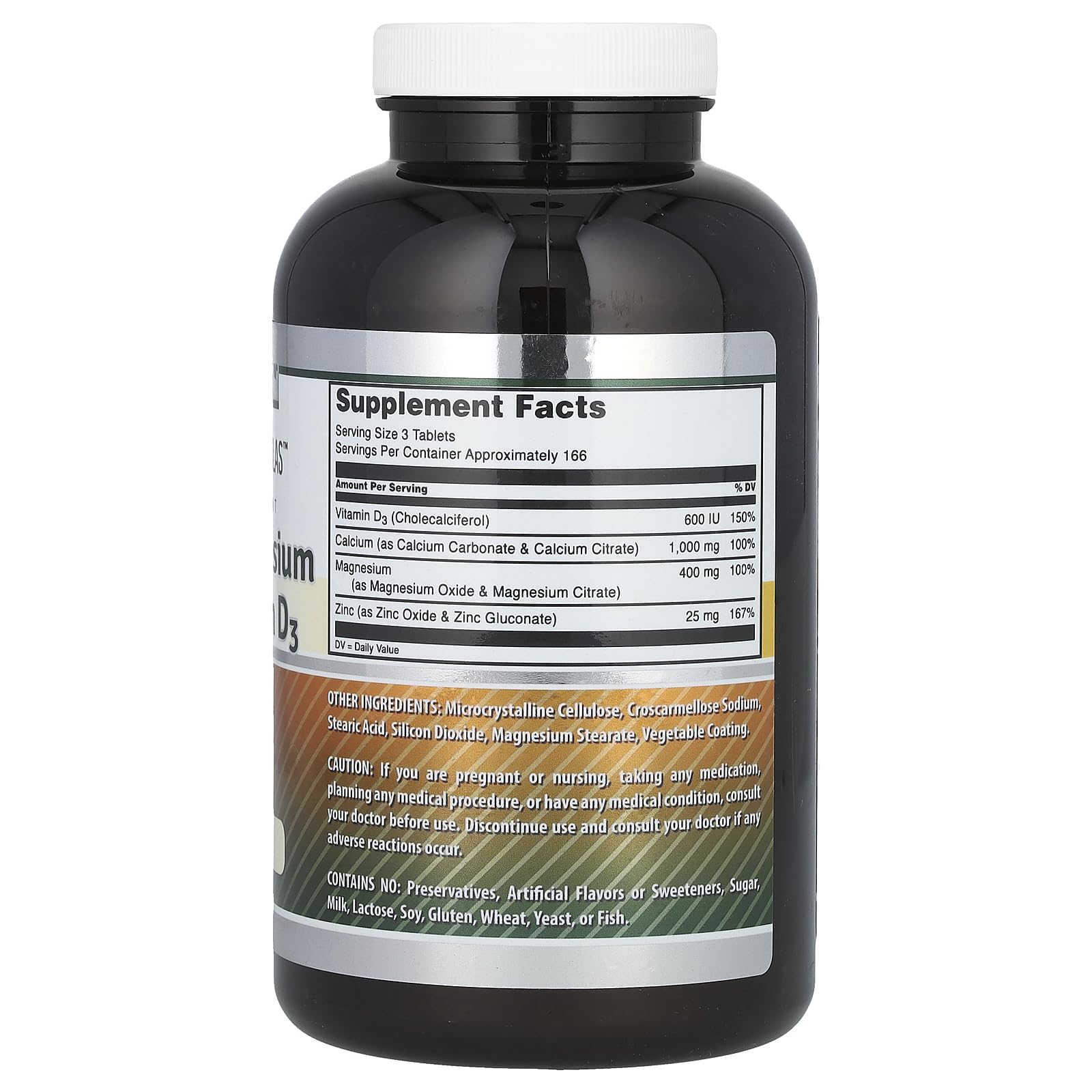 Amazing Nutrition Calcium Magnesium Zinc D3, bote: conveniencia diaria de minerales clave.