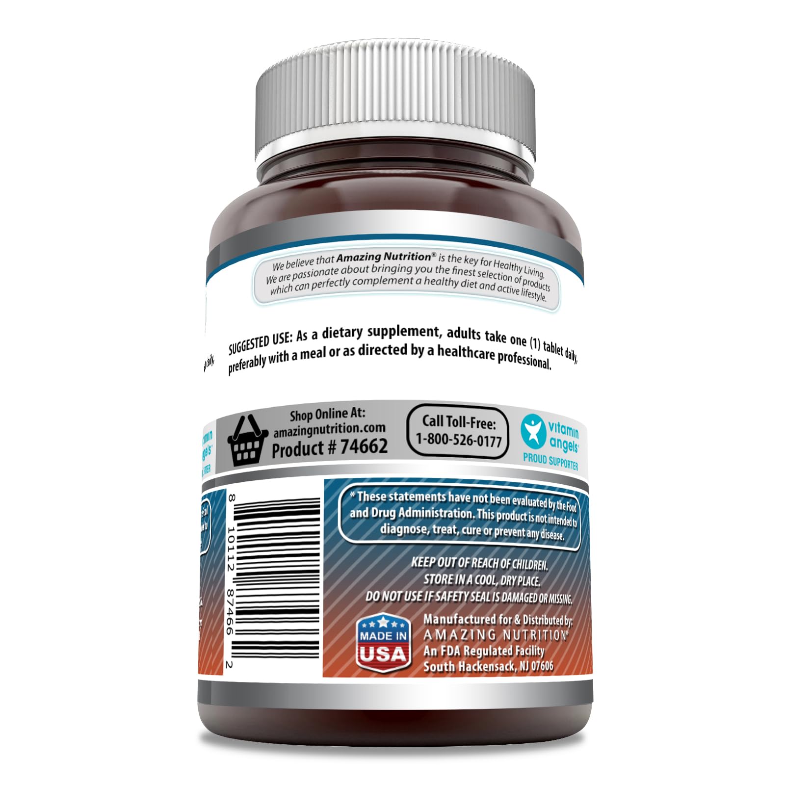 Amazing Nutrition calcio D3 — etiqueta legible para comparar ingredientes