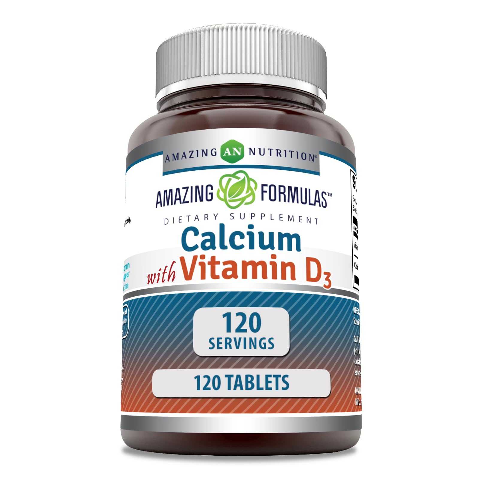 Amazing Nutrition calcio D3 tabletas — empaque práctico para ingesta diaria