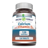 Amazing Nutrition calcio D3 tabletas — empaque práctico para ingesta diaria