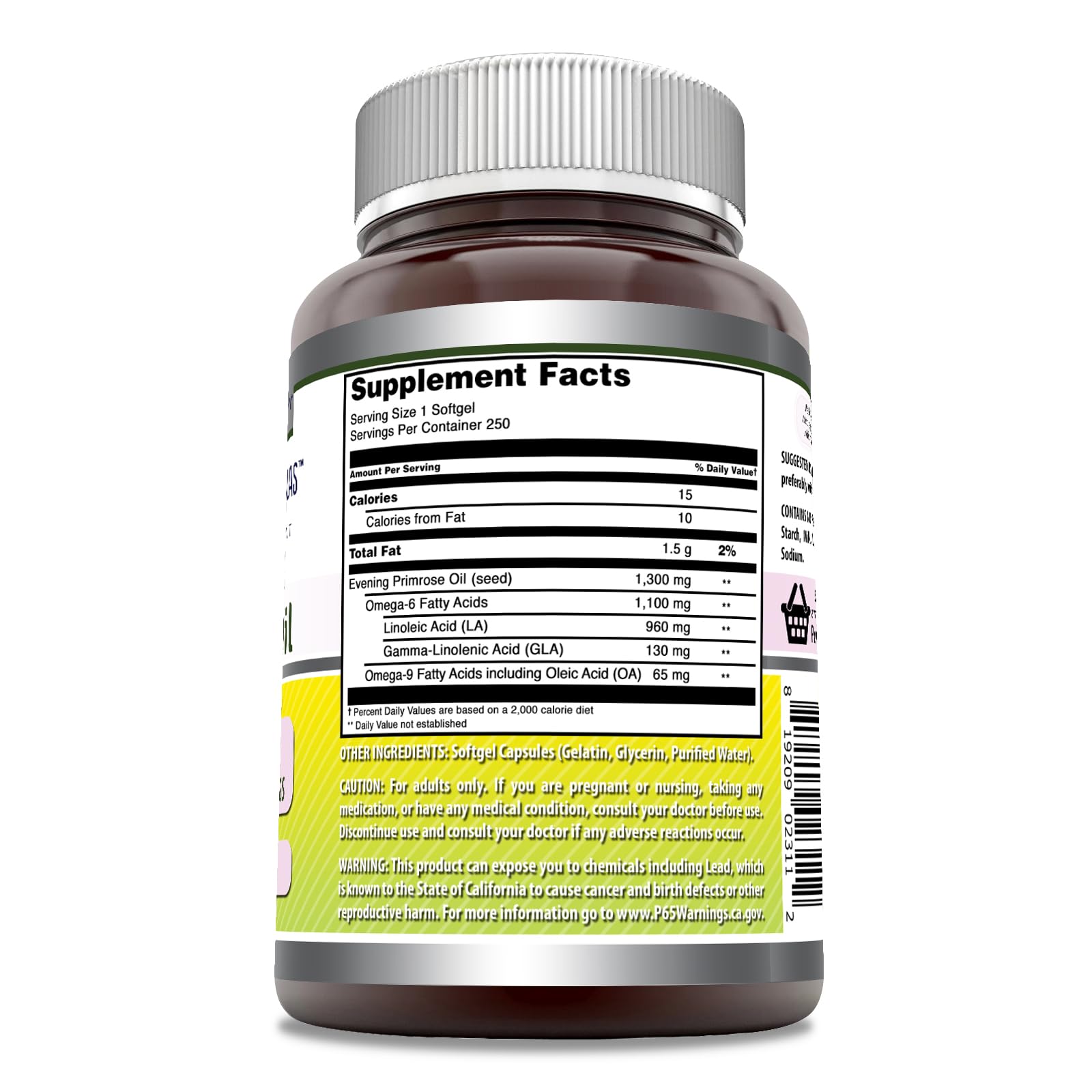 Cápsulas blandas de Amazing Nutrition Onagra, facilidad de ingesta diaria.