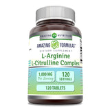 Amazing Nutrition Complejo L-Arginina/L-Citrulina 1000 mg, tableta para rendimiento potencial.