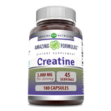 Amazing Nutrition frasco de cápsulas de creatina monohidrato 3000 mg para energía sostenida.