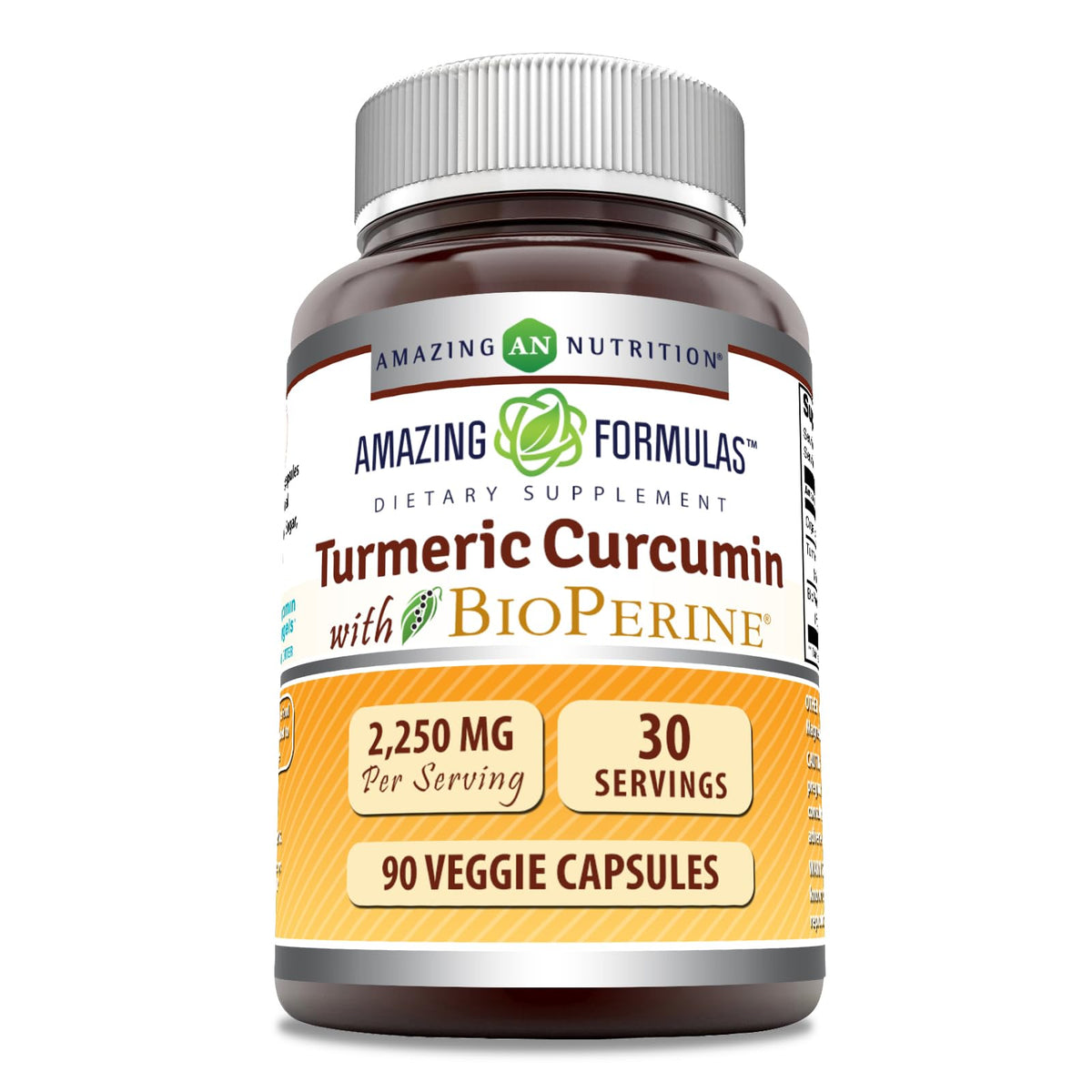 Amazing Nutrition Curcuma Curcumina Bioperine en cápsulas vegetales para el día a día