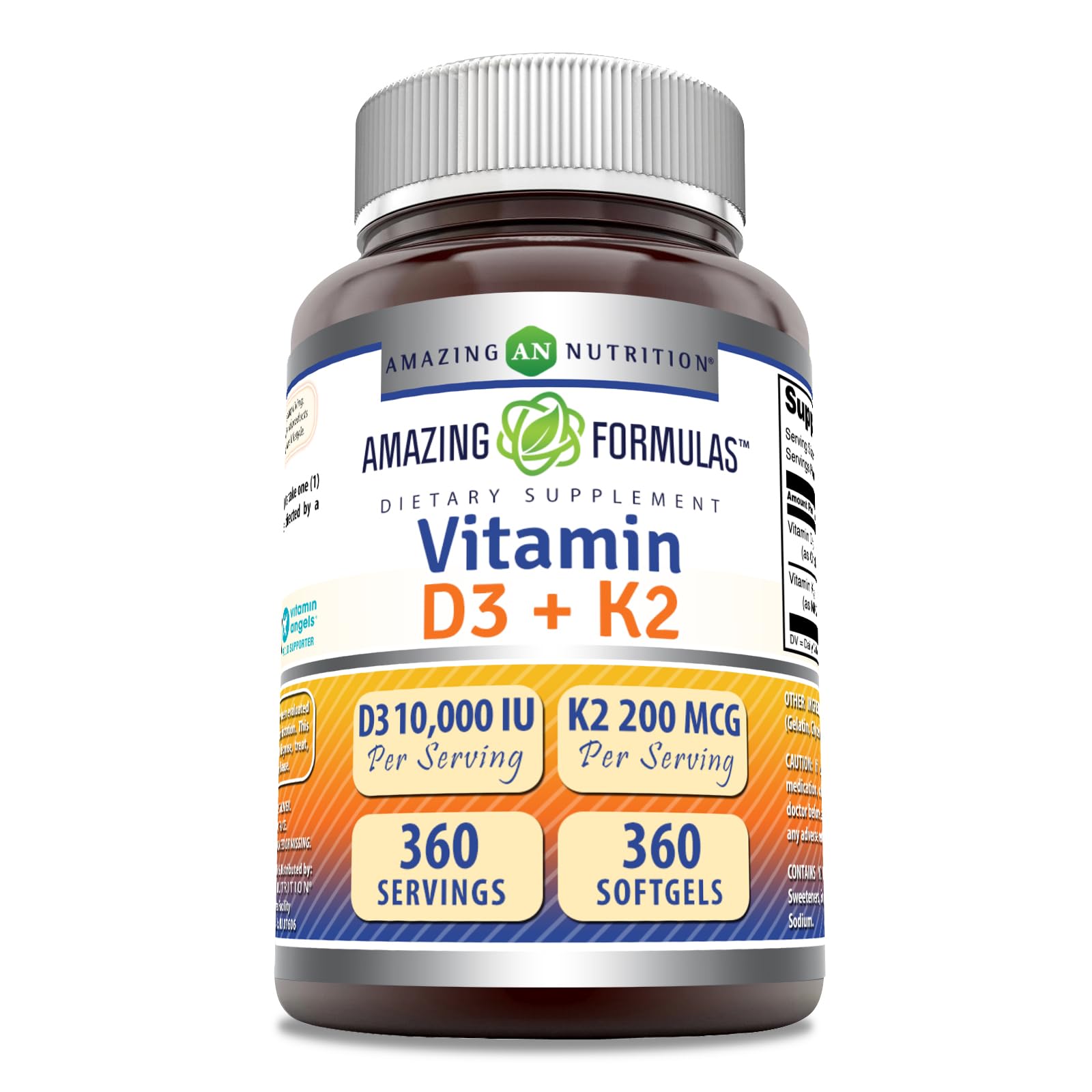 Amazing Nutrition D3 K2 cápsulas para apoyo diario