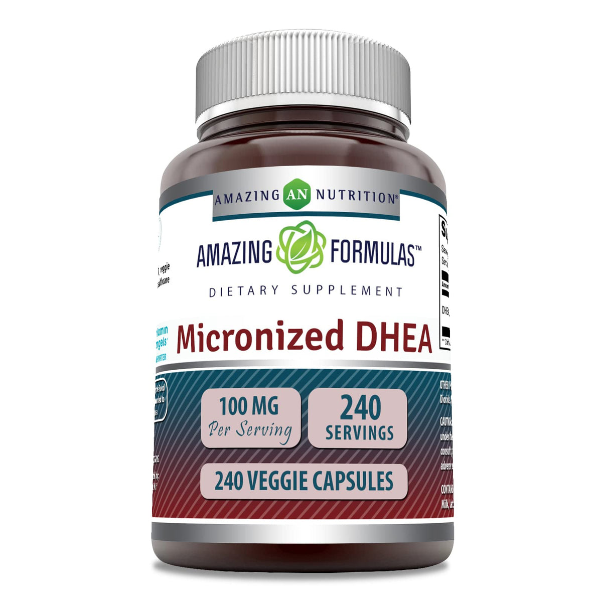 Amazing Nutrition DHEA micronizado en cápsulas vegetarianas para uso diario cómodo