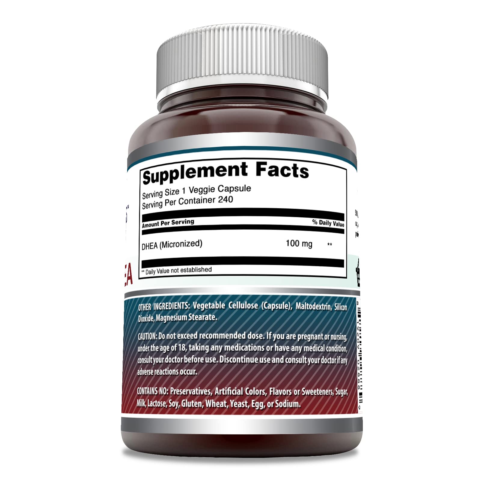 Amazing Nutrition DHEA sin OGM y libre de gluten, opción limpia