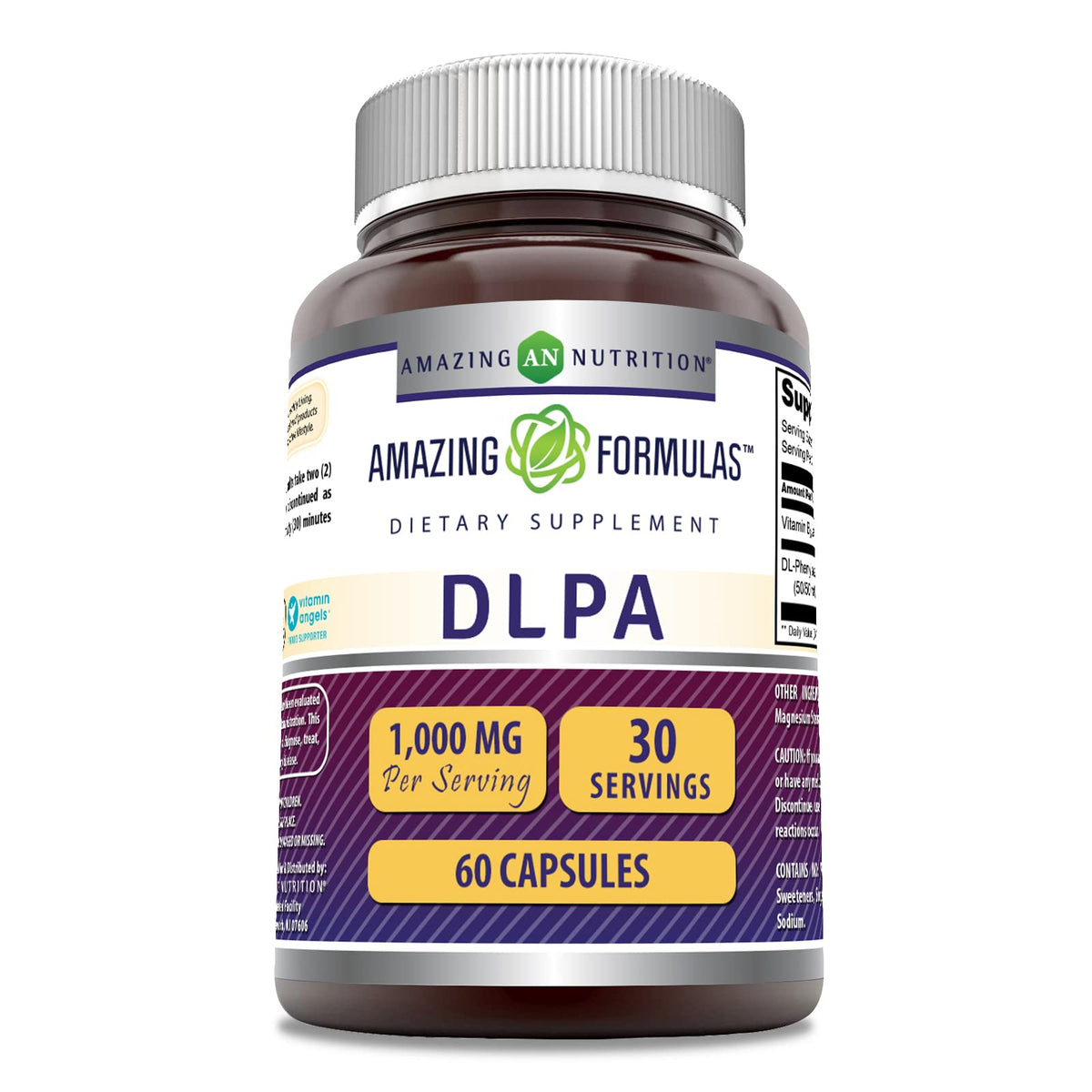 Amazing Nutrition DLPA, botella frontal, fácil de usar en la rutina diaria