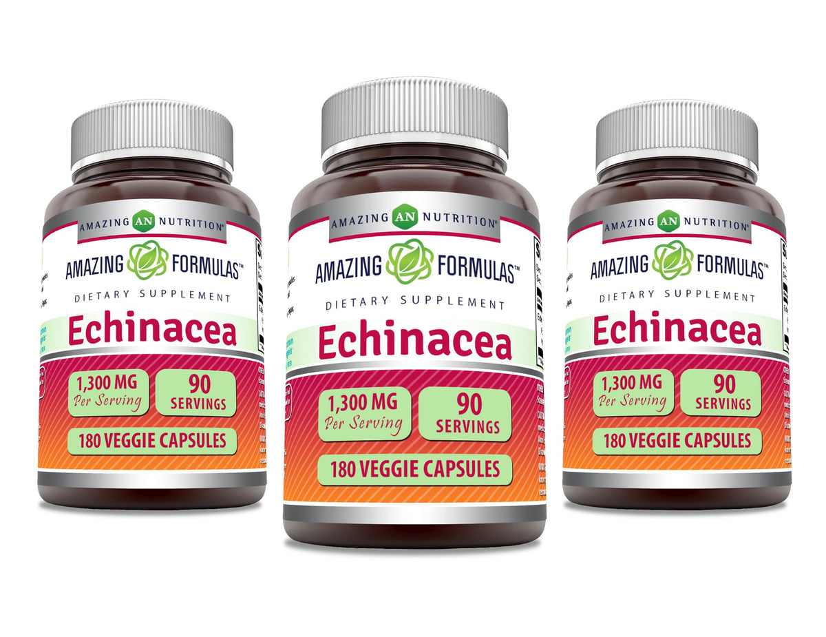Amazing Nutrition Echinacea 1300 mg empaque: soporte general para el bienestar diario.