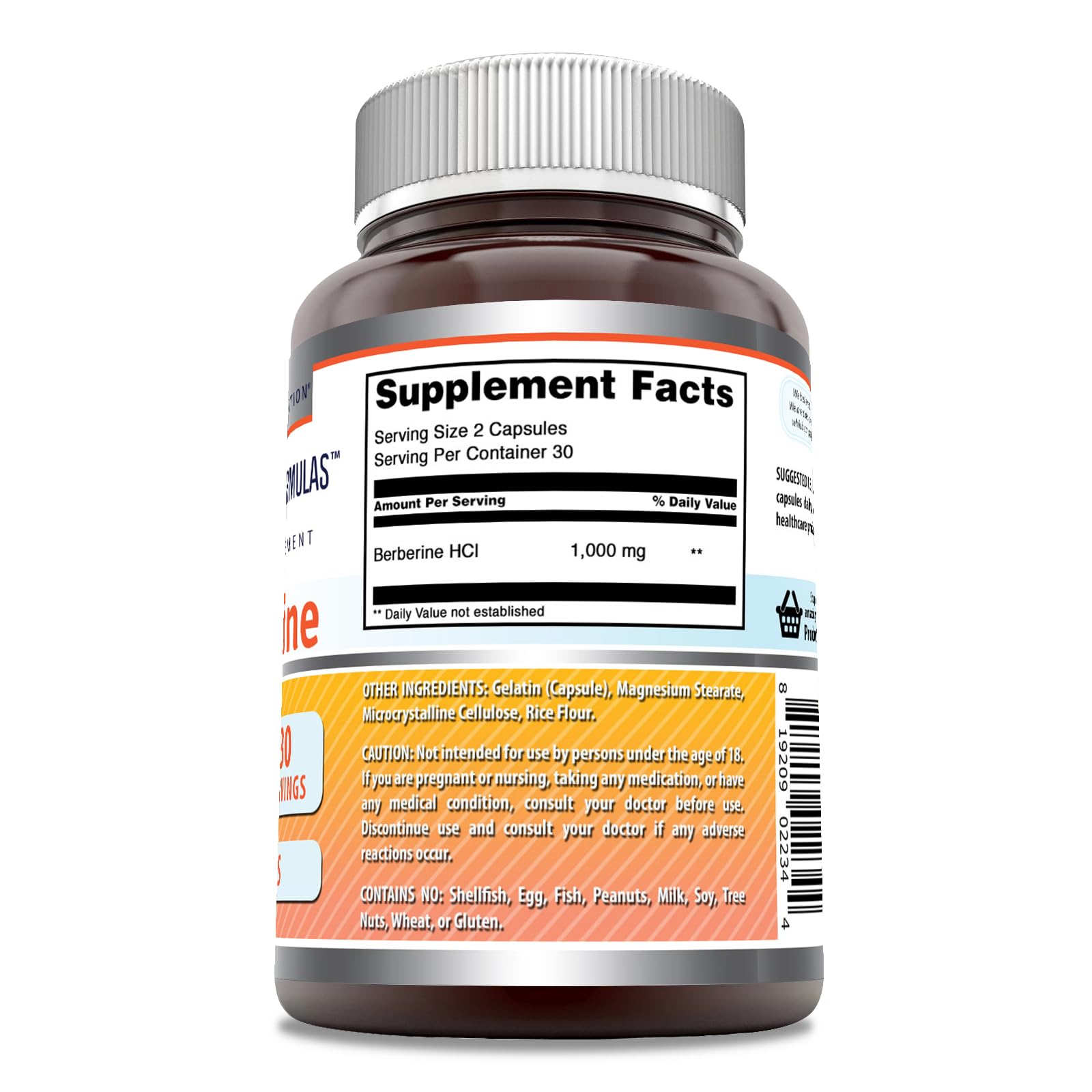 Amazing Nutrition Berberina, etiqueta clara para verificar dosis y pureza