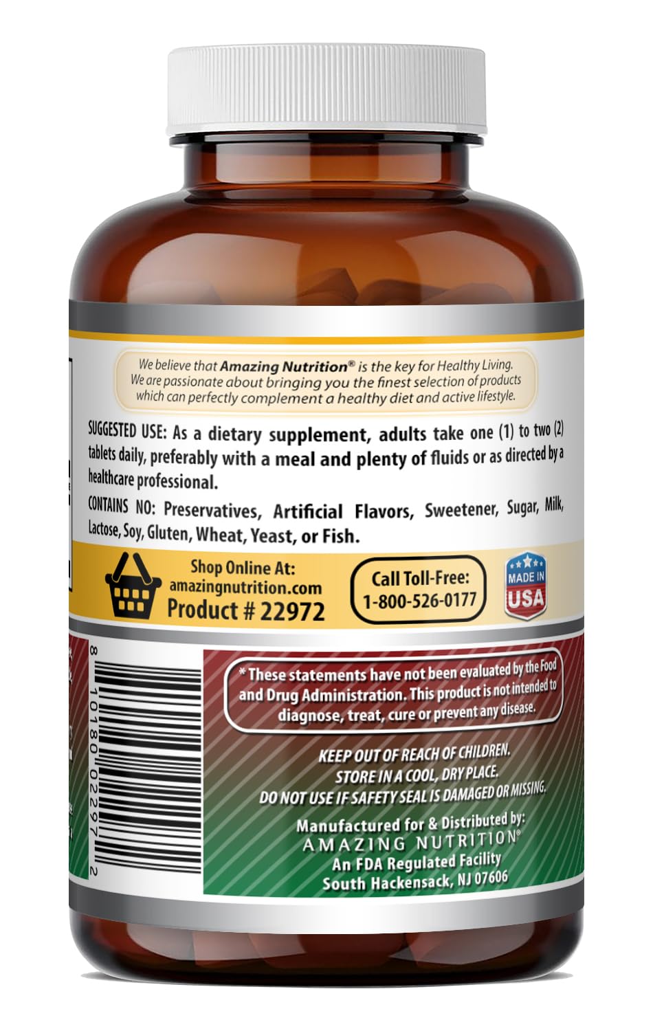 Amazing Nutrition etiqueta sin gluten para opciones aptas