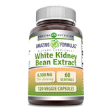 Amazing Nutrition extracto frijol blanco en botella de 6500 mg para uso diario.