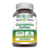 Amazing Nutrition: botella de glucosamina sulfato 1500 mg para apoyo articular diario.
