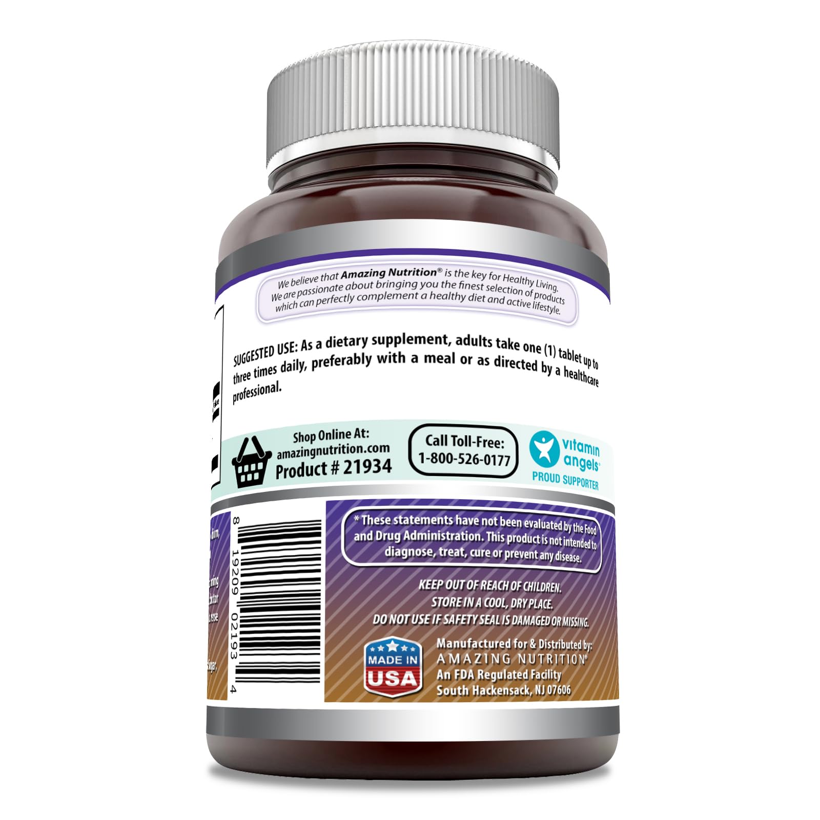 Amazing Nutrition L-Arginina 1000mg – empaque y caja para almacenamiento seguro