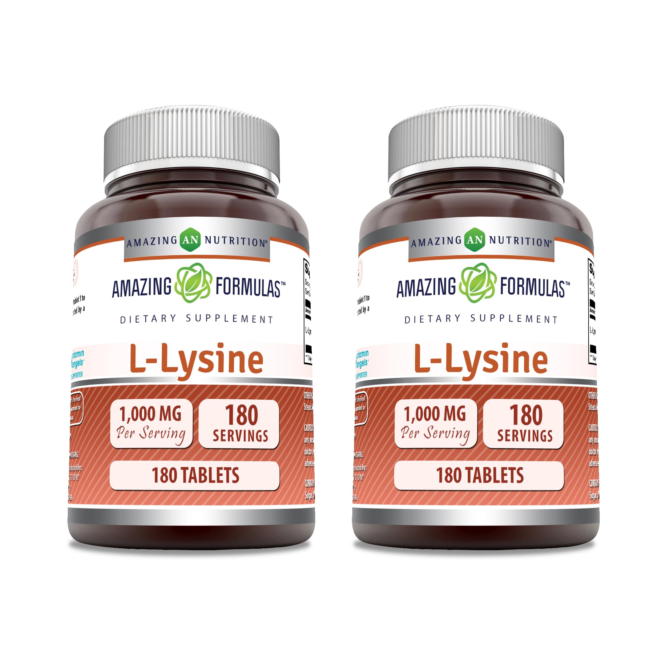 Tabletas de L-Lisina 1000 mg de Amazing Nutrition, para apoyo diario de aminoácidos esenciales.