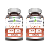 Tabletas de L-Lisina 1000 mg de Amazing Nutrition, para apoyo diario de aminoácidos esenciales.