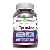 Amazing Nutrition L-Tirosina 500 mg – botella frontal para apoyo diario.
