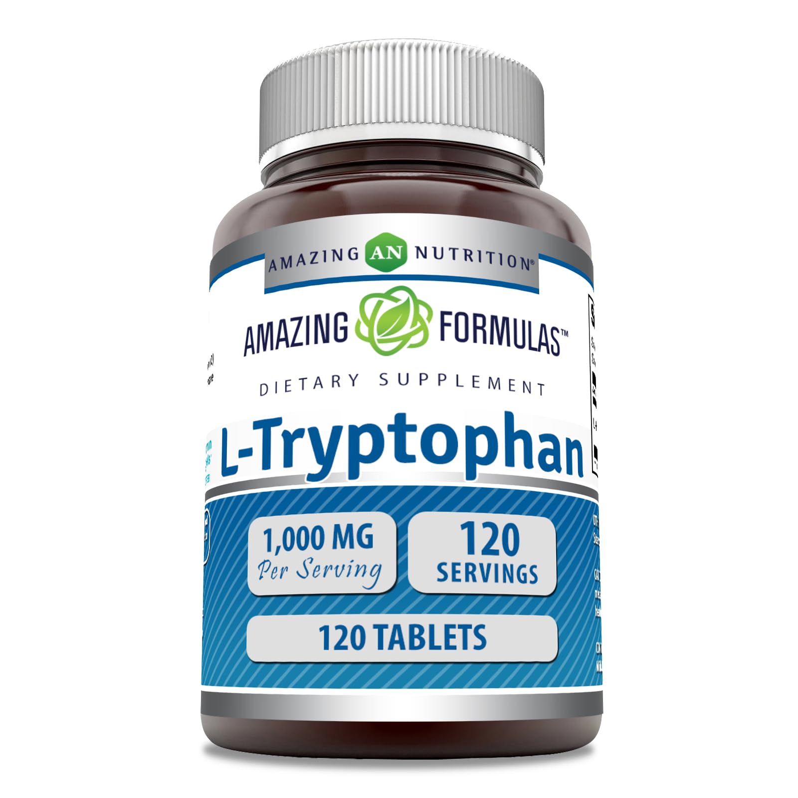 Amazing Nutrition L-Tryptophan, botella de 120 cápsulas para uso diario