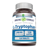 Amazing Nutrition L-Tryptophan, botella de 120 cápsulas para uso diario