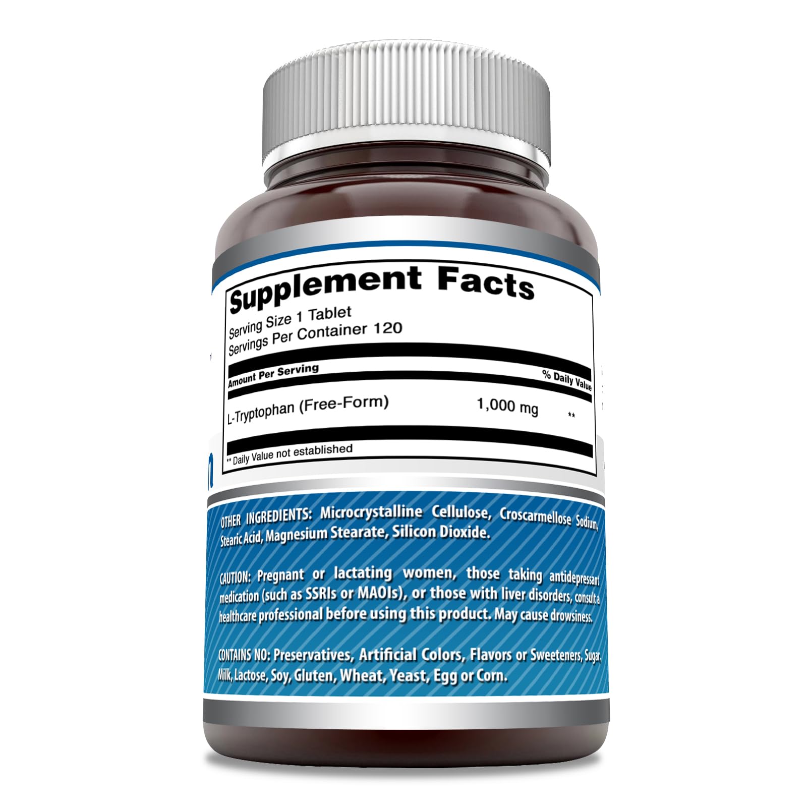 Cápsulas de L-Tryptophan de Amazing Nutrition, formato práctico para rutina diaria