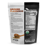 Amazing Nutrition linaza molida en polvo, enfoque de cocina, para espesar recetas y añadir fibra.
