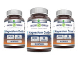 Amazing Nutrition magnesio oxido 500 mg cápsulas en bote para uso diario.