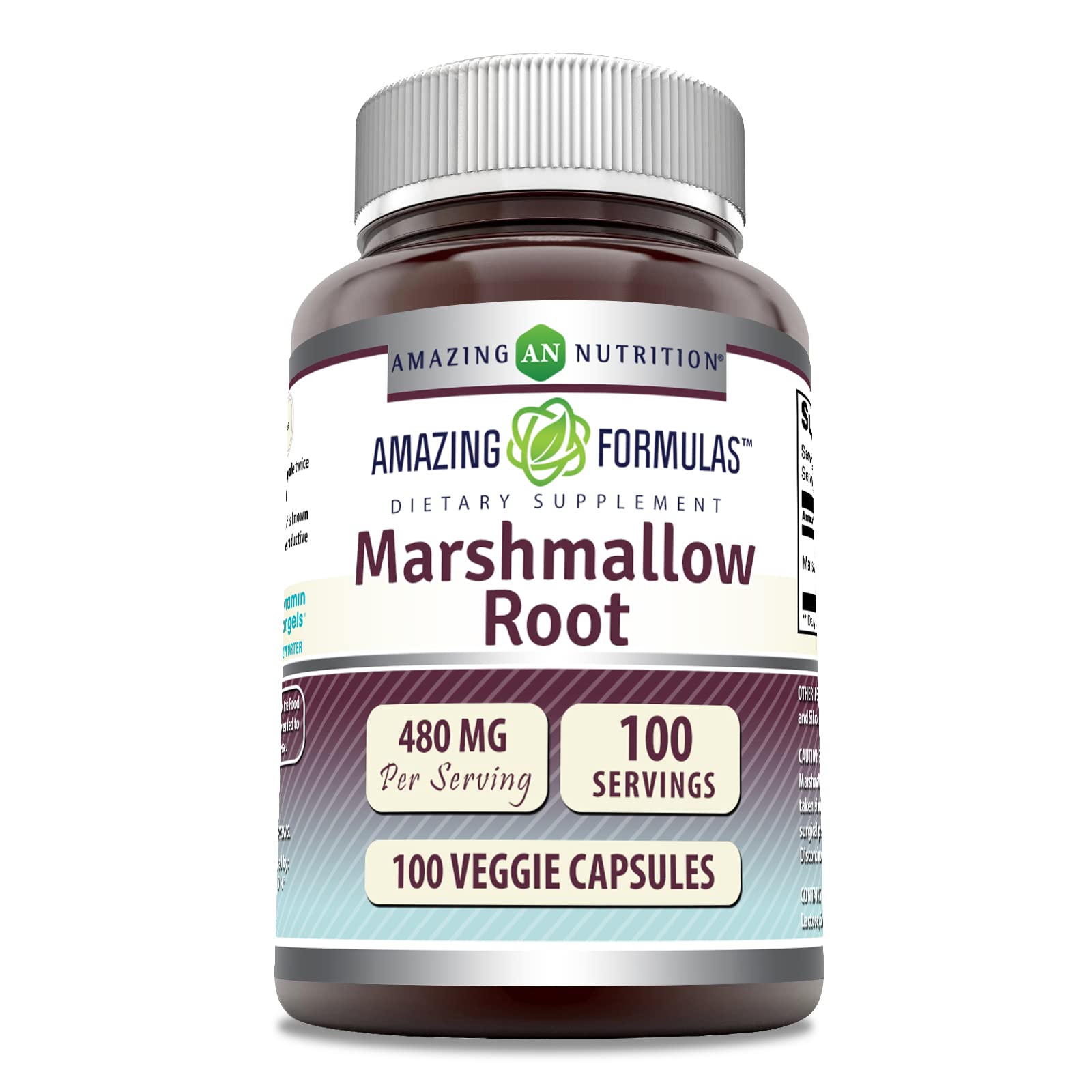 Amazing Nutrition Marshmallow Root en cápsulas, apoyo general para la rutina diaria