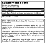 Amazing Nutrition Goma Mástica 1000 mg, etiqueta legible, información de pureza y potencia.