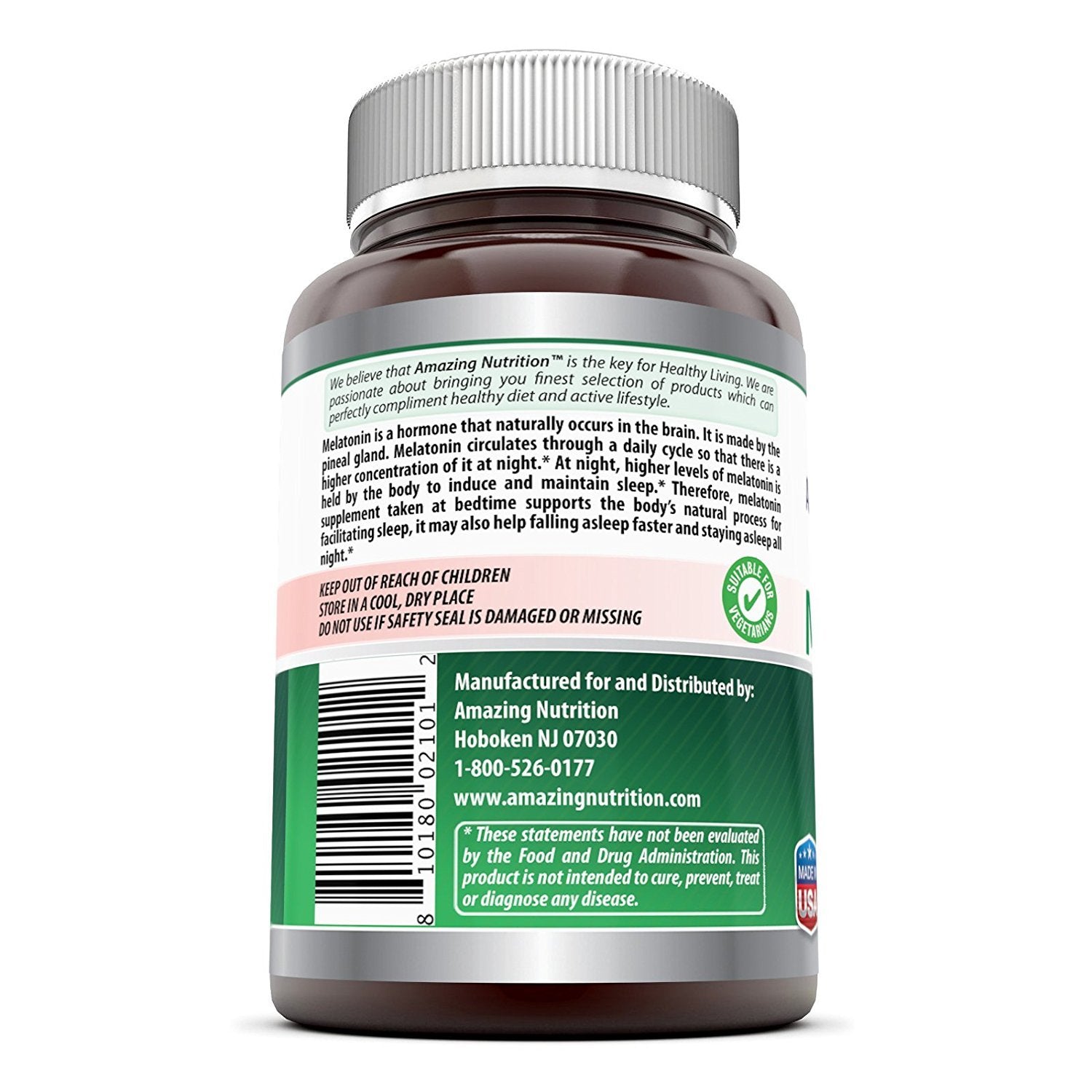 Conjunto de 3 frascos Melatonina Amazing Nutrition