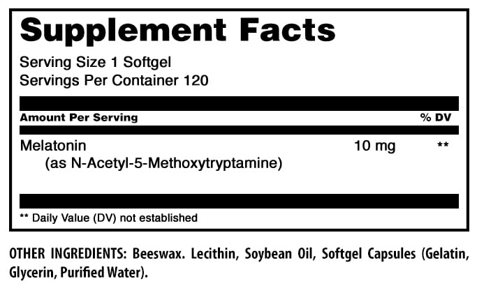 Amazing Nutrition Melatonina 120 cápsulas blandas en empaque compacto