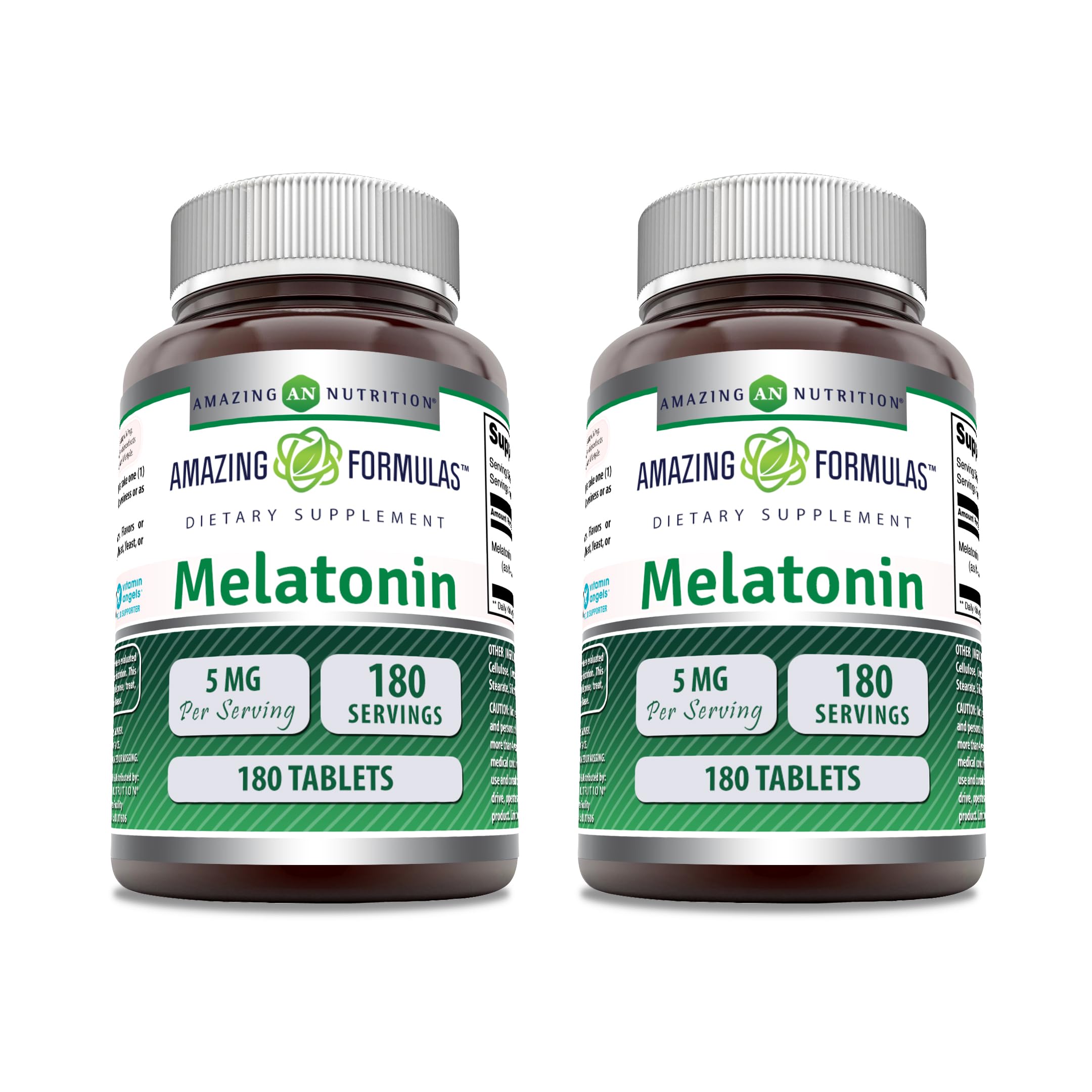 Amazing Nutrition Melatonina, botella visible, apoyo suave para el sueño