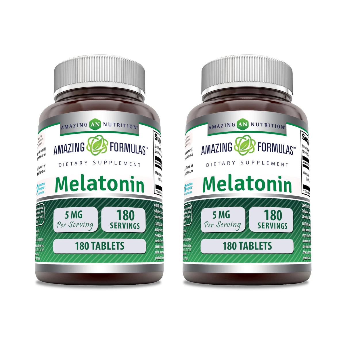 Amazing Nutrition Melatonina, botella visible, apoyo suave para el sueño
