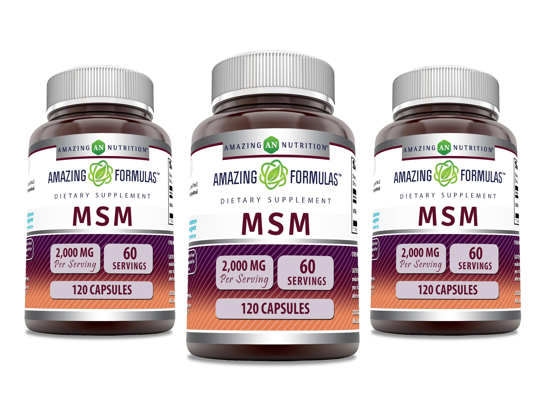 Amazing Nutrition MSM cápsulas en embalaje: posible apoyo al bienestar diario