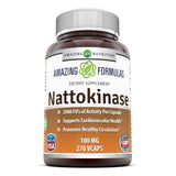 Amazing Nutrition Nattokinase cápsulas veganas de 100 mg para apoyo potencial a la circulación