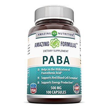 Amazing Nutrition PABA 500 mg: bandera de EE. UU. destaca fabricación local
