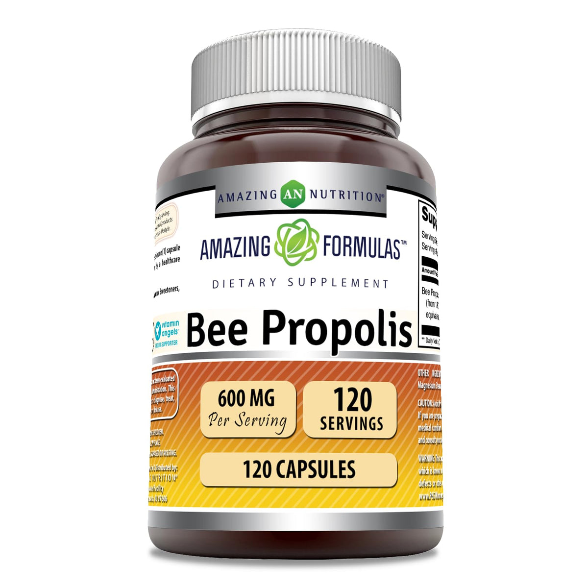Amazing Nutrition Bee Propolis 600mg botellas para uso diario
