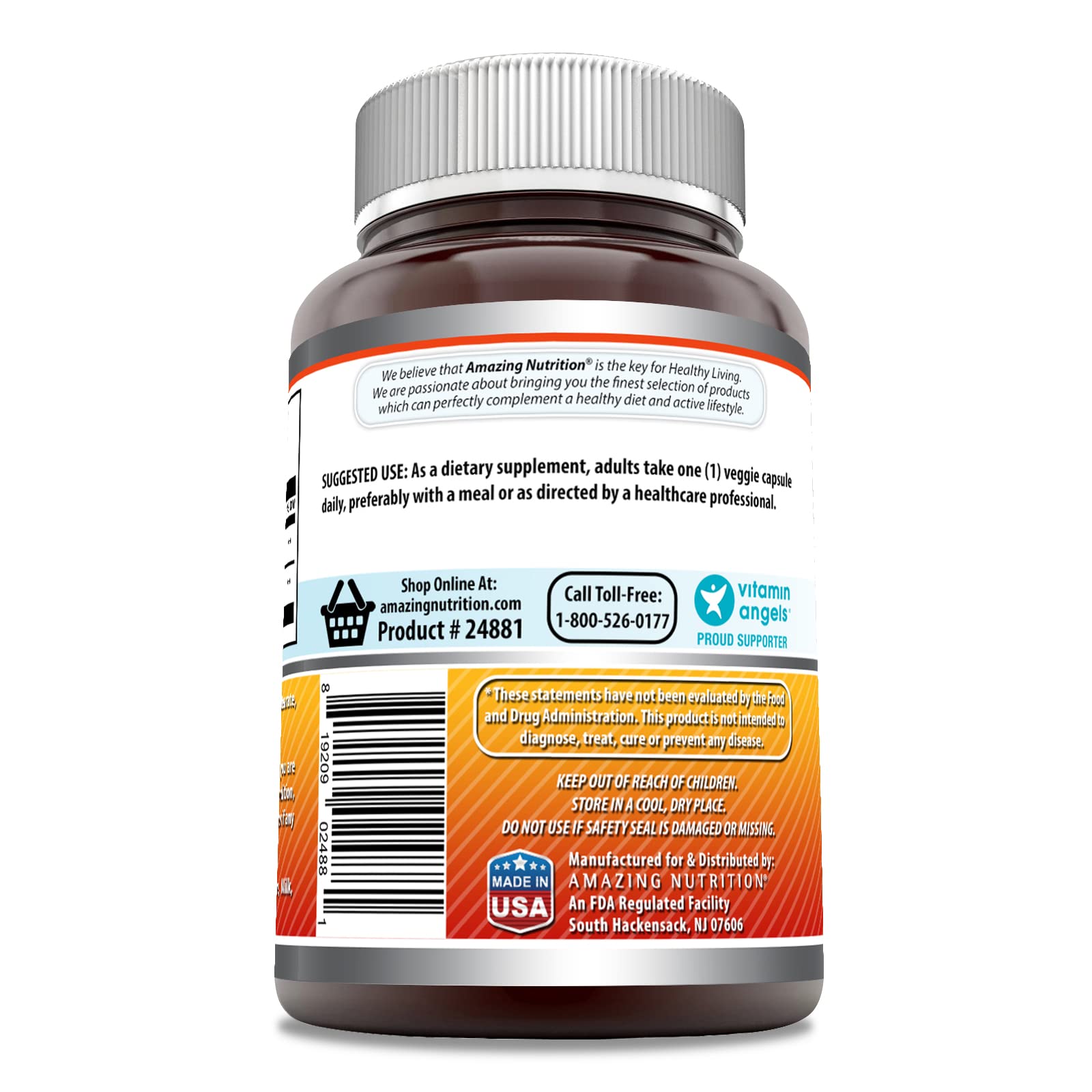 Cápsulas veggie de Amazing Nutrition Quercetin Berberine listas para consumo diario