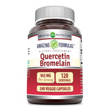 Amazing Nutrition quercetina 800 mg con bromelina 165 mg cápsulas vegetales, posible refuerzo antioxidante