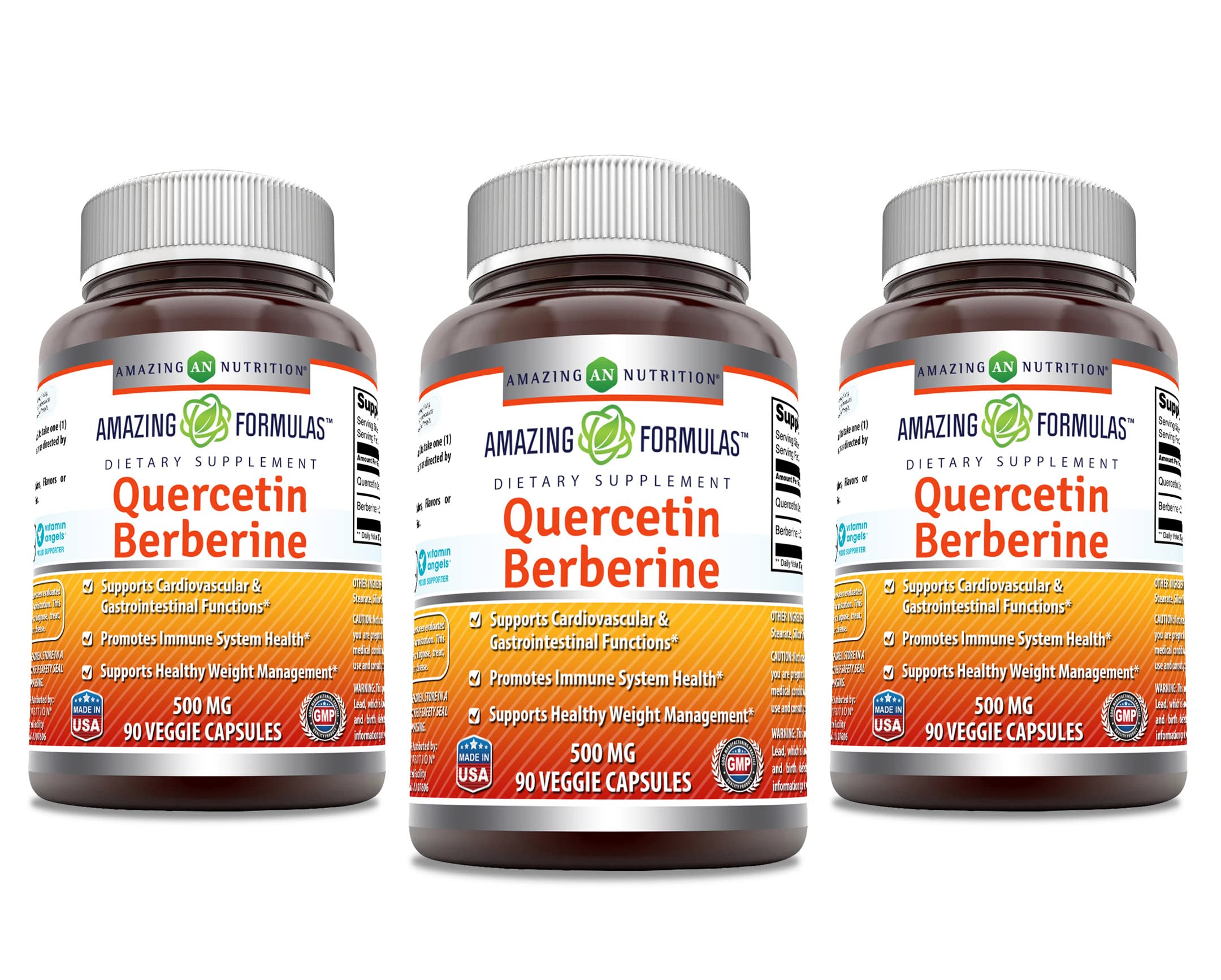 Amazing Nutrition Quercetina-Berberina cápsulas vegetales para apoyar el bienestar diario