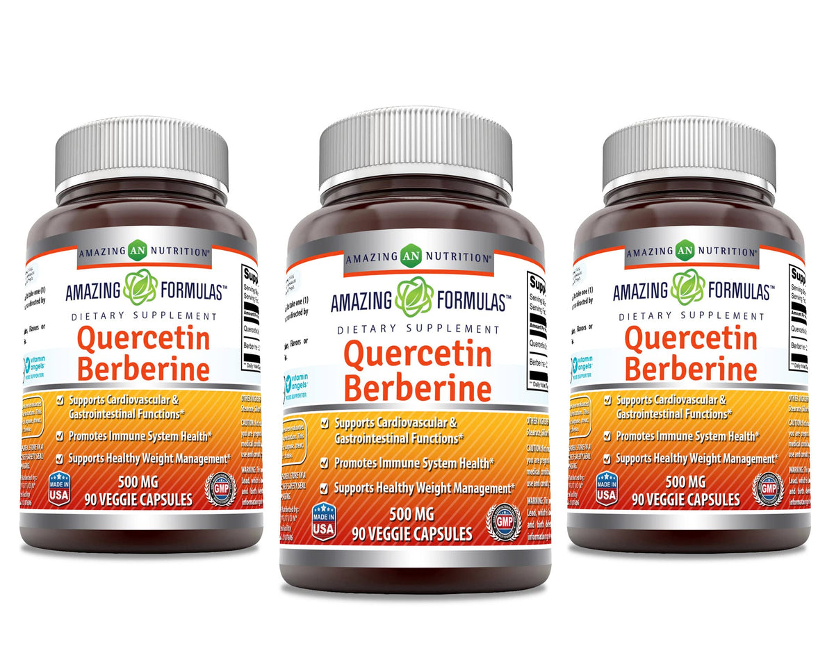 Amazing Nutrition Quercetina-Berberina cápsulas vegetales para apoyar el bienestar diario