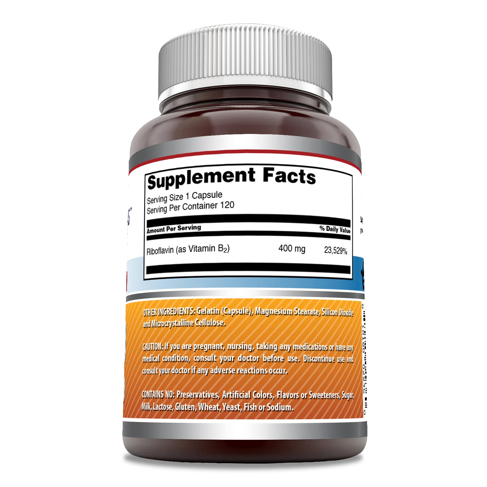 Detalle de la cápsula riboflavina de Amazing Nutrition, textura suave para uso diario.
